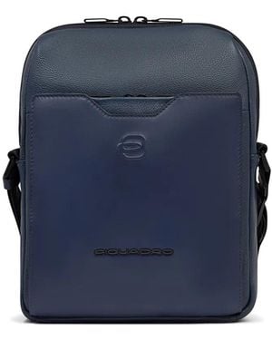 Piquadro Leather Ipad Cross Body Bag - Blue