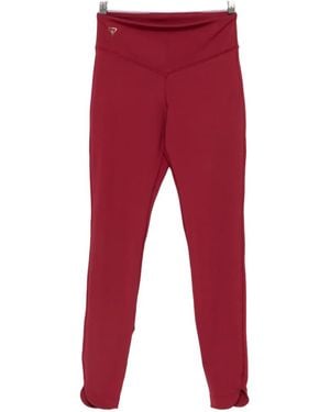 MACRON High-Waisted Performance Leggings - Red