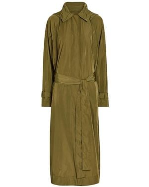 Another Tomorrow Belted Hooded Coat - Green