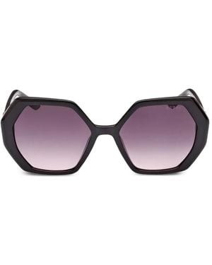 Guess Geometric-Frame Sunglasses - Purple