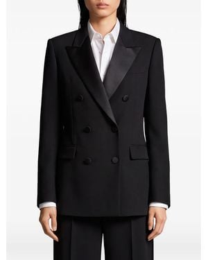 SUTTON NEW YORK Double-Breasted Peak-Lapel Blazer - Black