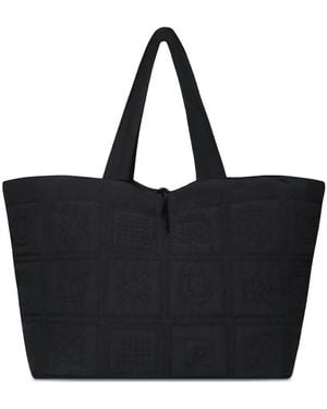 Nanushka Symbol Quilted Geometric Tote Bag - Black
