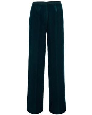 forte_forte Corduroy-Effect Straight Trousers - Blue