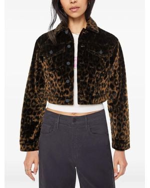 Mother The Short Stack Leopard Jacket - Black