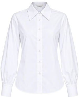 Kaos Balloon-Sleeve Shirt - White