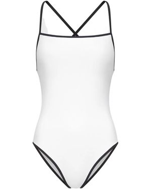 Loulou de Saison Itak Square-Neck Criss-Cross Swimsuit - White