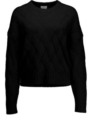 Allude Pullover mit Zopfmuster - Schwarz
