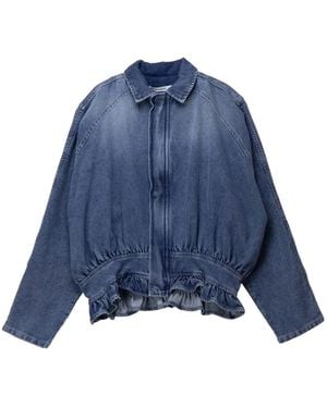 GIMAGUAS Mila Ruffled Denim Jacket - Blue