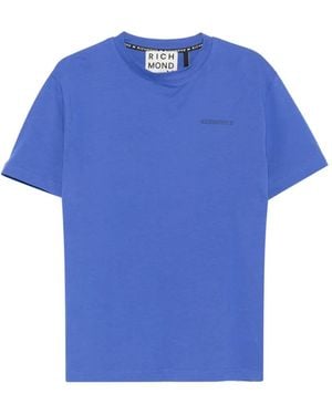John Richmond Logo-Detail T-Shirt - Blue