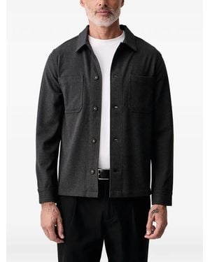 Lindbergh Patch-Pocket Button-Up Overshirt - Black