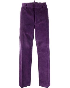 DSquared² Corduroy Straight-Leg Trousers - Purple