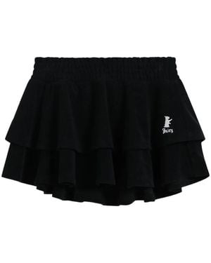 Juicy Couture Minifalda Con Capas Escalonadas - Negro