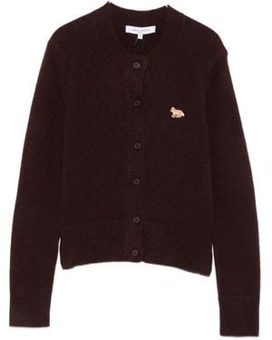 Maison Kitsuné Logo-Patch Cardigan - Purple