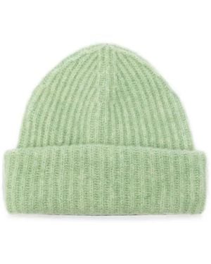Roberto Collina Ribbed-Knit Beanie Hat - Green