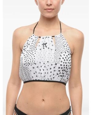KARL LAGERFELD Patterned Crop Top - Grey