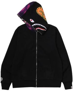 A Bathing Ape Shark Camouflage Hoodie - Black