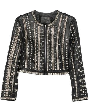R13 Studded Striped Jacket - Black