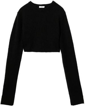 Rier Cropped-Pullover Aus Bouclé - Schwarz