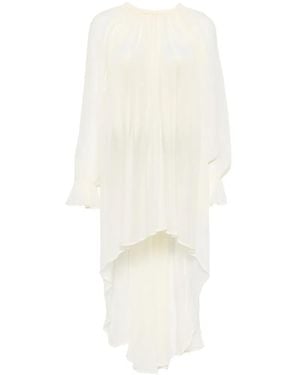 ELEH Asymmetrisches Kleid Mit Rüschenbündchen - Weiß