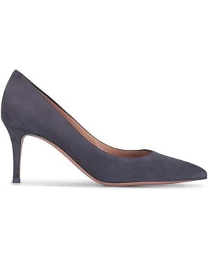 Gianvito Rossi 70Mm Gianvito Suede Court Shoes - Grey