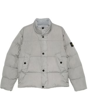 Stone Island Garment Dyed Crinkle Reps Ny Down Jacket With Wind Resistance - Grey
