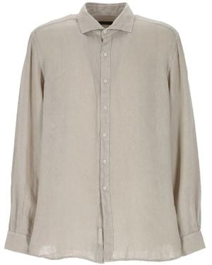 Fay Long-Sleeve Spread-Collar Shirt - White