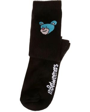 INBETWEENERS Bear-Print Cotton Socks - Black