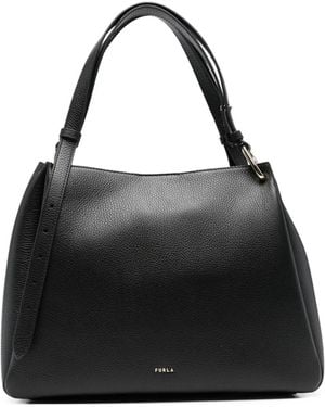 Furla Nuvola Grained-Leather Tote Bag - Black
