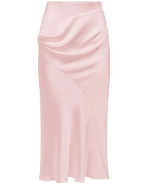 Nina Ricci Asymmetrical Draped Midi Skirt - Pink