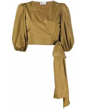 RED Valentino Wrap Cropped Blouse - Green