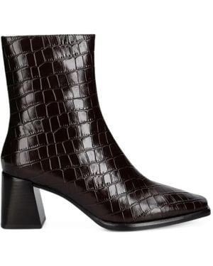 Jeffrey Campbell Sherpal 2 Croc-Effect Ankle Boots - Black