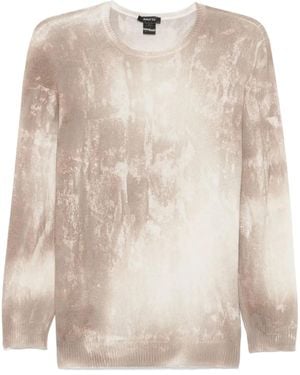 Avant Toi Pullover mit Marmormuster - Natur