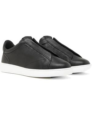 Bally Grainy-Leather Slip-On Trainers - Black