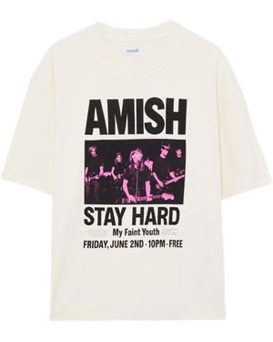AMISH Stay Hard Graphic T-Shirt - White