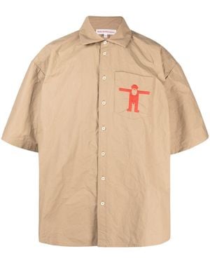 Walter Van Beirendonck Star Logo-Print Oversize Shirt - Natural