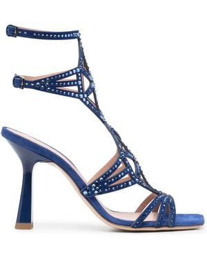 Alberta Ferretti 100Mm Embellished Square-Toe Sandals - Blue