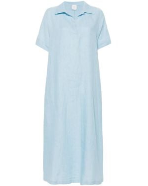 Eleventy Linen Shift Maxi Dress - Blue