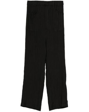 GONGDID DESIGN Plissé Cropped Trousers - Black