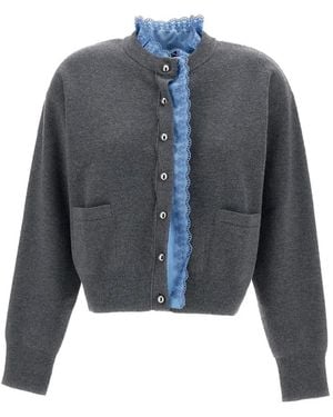 Rabanne Cable-Knit Button-Up Cardigan - Blue