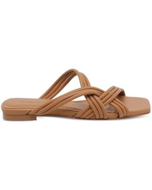 Ángel Alarcón Crossover-Strap Square-Toe Sandals - Brown
