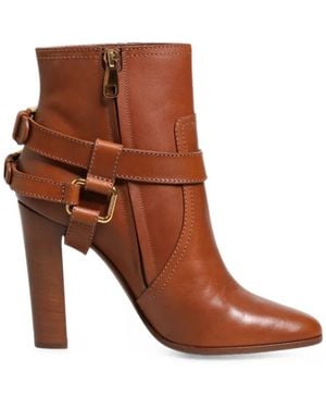 Dolce & Gabbana Dg Logo Buckle Ankle Boots - Brown