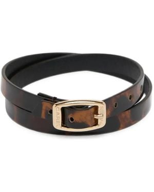 CAREL PARIS Leopard-Print Leather Bracelet - Black