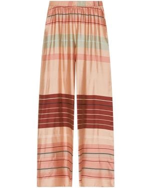 Hanro Gestreifte Pyjama-Hose Mit Stretchbund - Rot
