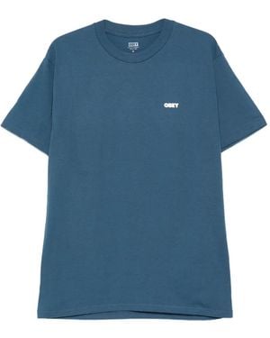 Obey Crew-Neck T-Shirt - Blue