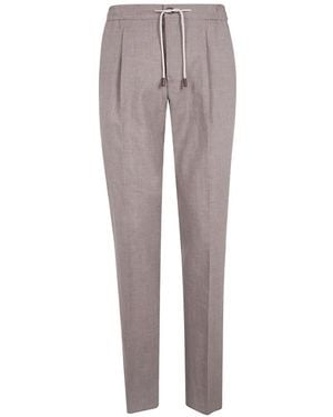Incotex Pleated Drawstring Trousers - Grey