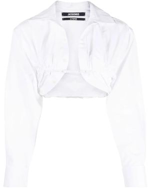 Jacquemus Machou Cropped-Hemd - Weiß