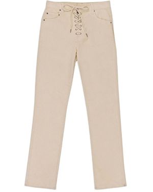 CALLIPYGIAN Corduroy Straight-Leg Pants - Natural