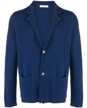 Luciano Barbera Long-Sleeved Cotton Cardigan - Blue