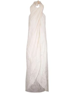 Johanna Ortiz Halterneck Maxi Dress - White
