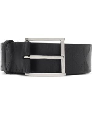 Burberry Check Leather Belt - Black